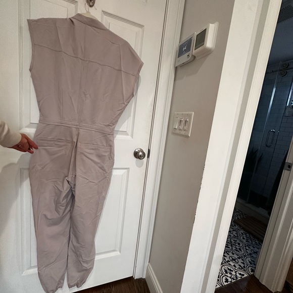 FIGS Rafaella Light Gray Cargo Jumpsuit - Picture 3 of 4
